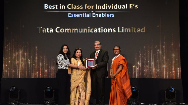 Tata Communications receives the Best in Class for Individual E's Award for Essential Enablers at the Ethics and Affirmative Action Summit 2025